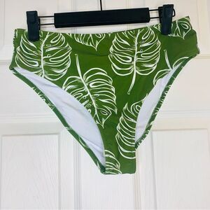 Cupshe Women's Green Floral Bikini Bottoms Size Medium